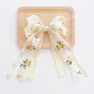 Girl Hair Clip Bow Floral Lace (GHP9431)